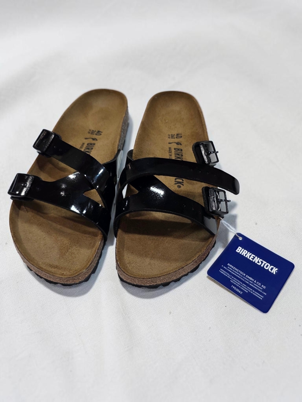 Birkenstock Yao Balance II Black Patent Sandals EU 40 US 9 Narrow NWT
